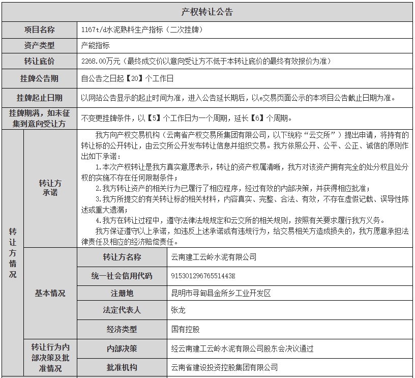 降价卖厂！多家水泥厂股权、产能指标转让